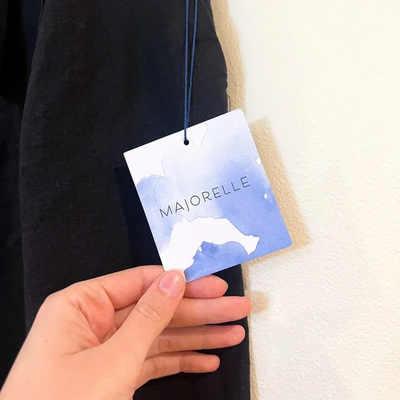 Majorelle Black Linen Blend Classic Belted Designer Slim Dress Pants S NWT - Picture 7 of 11